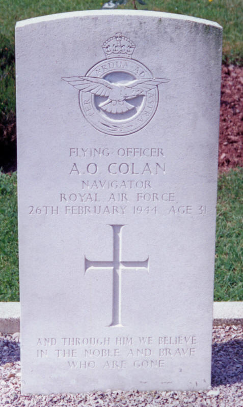 F/O Anthony Owen Colan<br/><br /><br />died February 26th, 1944